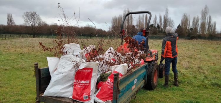 RDA planting trees-on-tractor